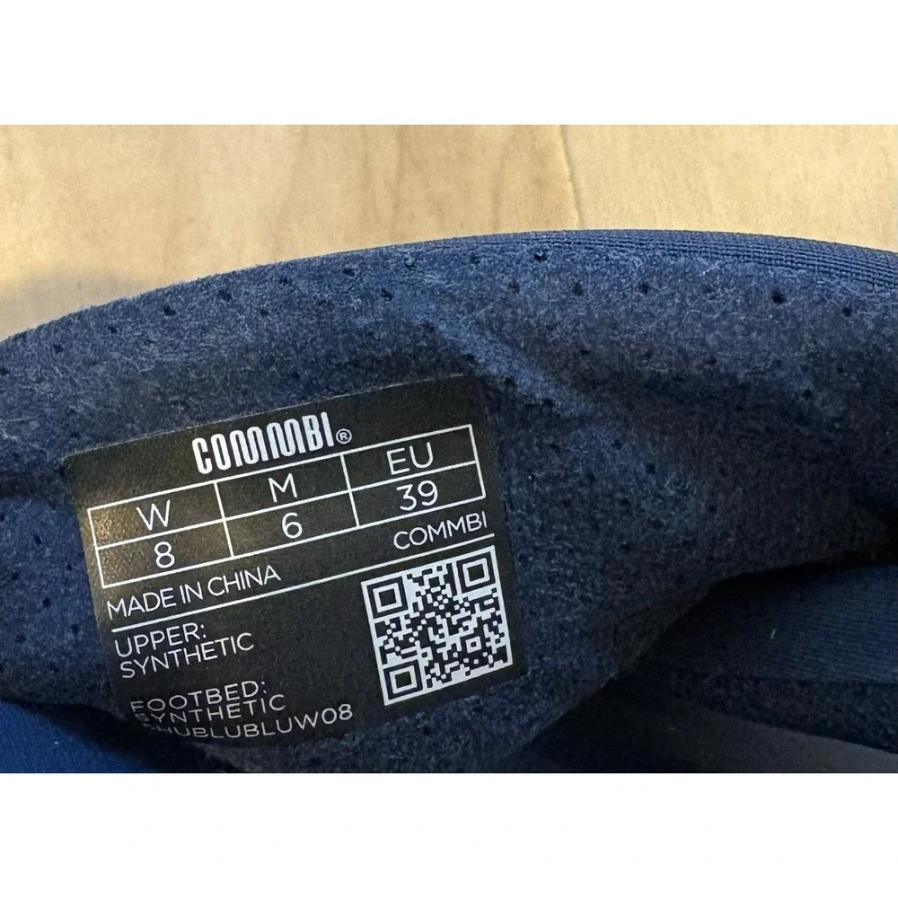 Commbi The Huggy Slide Sandals Comfort Slip-On Navy Blue Casual Women's 8 EUC